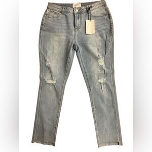 NWT women's anthropology‎ evidnt Verona skinny ankle step raw hem size 29